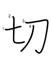 Thứ tự nét chữ 切