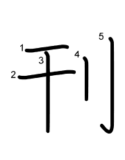 Thứ tự nét chữ 刊