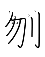 Thứ tự nét chữ 刎