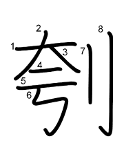 Thứ tự nét chữ 刳