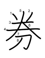 Thứ tự nét chữ 券