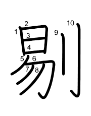 Thứ tự nét chữ 剔
