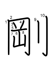 Thứ tự nét chữ 剛