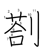 Thứ tự nét chữ 剳