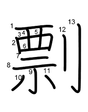 Thứ tự nét chữ 剽