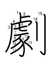 Thứ tự nét chữ 劇