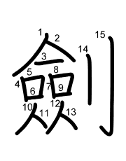 Thứ tự nét chữ 劍