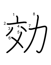 Thứ tự nét chữ 効