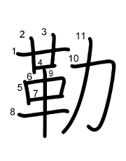 Thứ tự nét chữ 勒