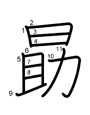 Thứ tự nét chữ 勗