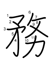 Thứ tự nét chữ 務