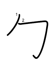Thứ tự nét chữ 勹