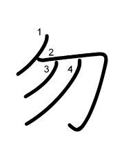 Thứ tự nét chữ 勿
