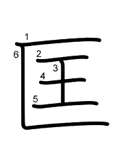 Thứ tự nét chữ 匡