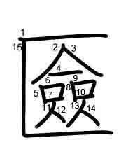 Thứ tự nét chữ 匳