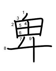 Thứ tự nét chữ 卑