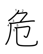 Thứ tự nét chữ 危