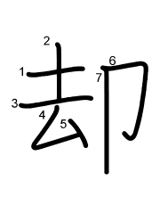 Thứ tự nét chữ 却