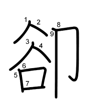Thứ tự nét chữ 卻