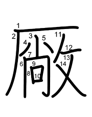Thứ tự nét chữ 厰