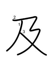 Thứ tự nét chữ 及