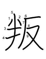 Thứ tự nét chữ 叛