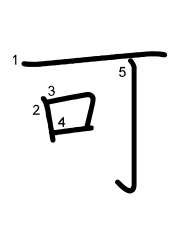 Thứ tự nét chữ 可