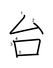 Thứ tự nét chữ 台