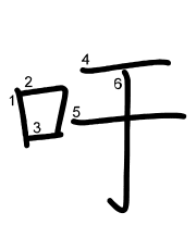 Thứ tự nét chữ 吁