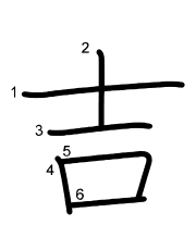 Thứ tự nét chữ 吉