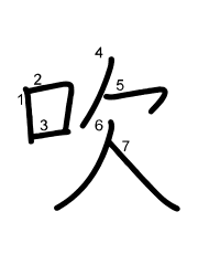 Thứ tự nét chữ 吹