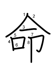 Thứ tự nét chữ 命
