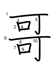Thứ tự nét chữ 哥