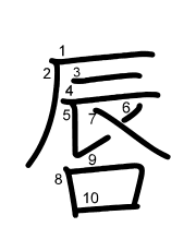 Thứ tự nét chữ 唇