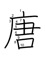 Thứ tự nét chữ 唐