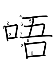 Thứ tự nét chữ 唔