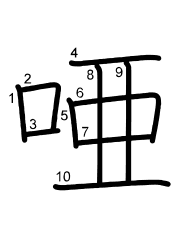 Thứ tự nét chữ 唖