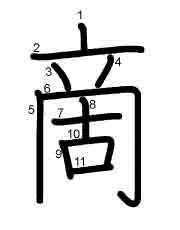 Thứ tự nét chữ 啇