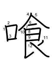 Thứ tự nét chữ 喰
