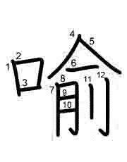 Thứ tự nét chữ 喻