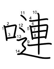 Thứ tự nét chữ 嗹