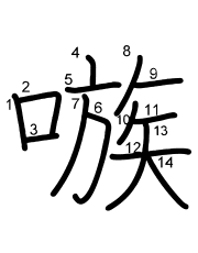 Thứ tự nét chữ 嗾