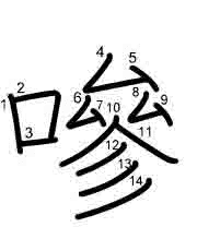 Thứ tự nét chữ 嘇