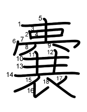Thứ tự nét chữ 嚢