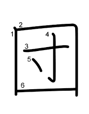 Thứ tự nét chữ 団
