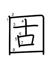 Thứ tự nét chữ 固