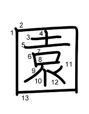 Thứ tự nét chữ 園