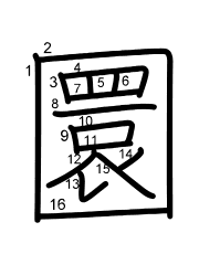 Thứ tự nét chữ 圜