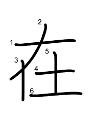 Thứ tự nét chữ 在