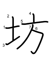 Thứ tự nét chữ 坊